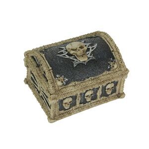 Resin Skull Treasure Chest Trinket Box Decorative Skeleton Jewelry Storage Trunk